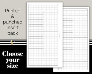 6 Section Daily Grid - Printed Planner Inserts