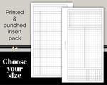 Load image into Gallery viewer, Weekly Grid with Columns, Habits and Overview - Printed Planner Inserts
