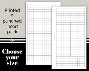 Weekly Grid with Columns, Habits and Overview - Printed Planner Inserts