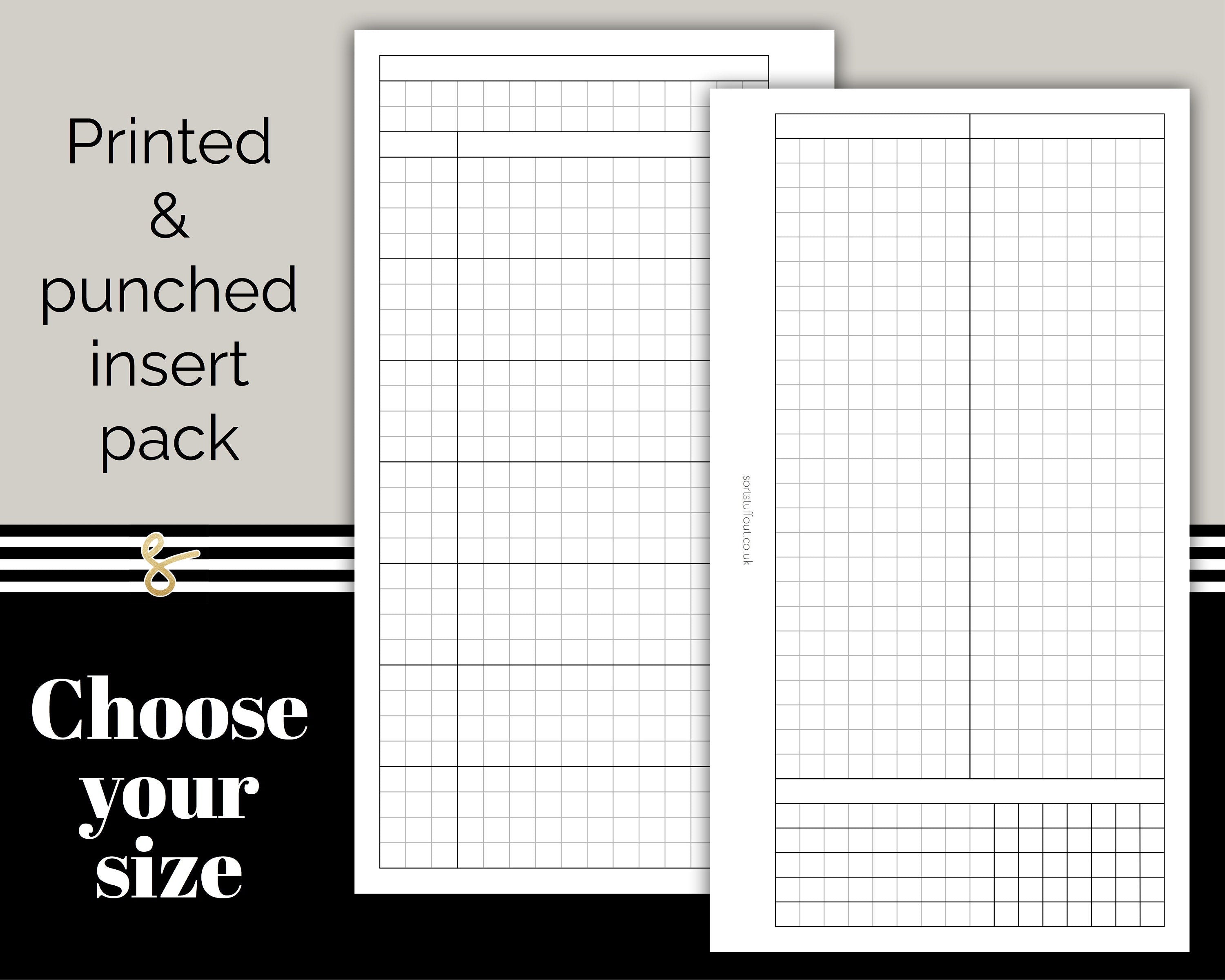 Weekly Grid with 2 Columns and Habits - Printed Planner Inserts