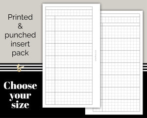 Week on One Page - Grid Design - Printed Planner Inserts
