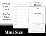 Load image into Gallery viewer, Weekly with Tasks, Notes and Meals - WO2P - Filofax Mini - Printed Planner Inserts
