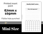 Load image into Gallery viewer, Monthly Habit Tracker  Filofax Mini - Printed Planner Inserts
