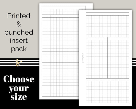 4 Section Weekly Grid - WO2P - Printed Planner Inserts