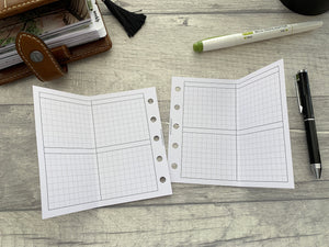 Weekly Foldout Grid Inserts - Printed Planner Inserts for Filofax Mini