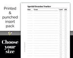 Load image into Gallery viewer, Special Occasion Tracker - Printed Planner Inserts
