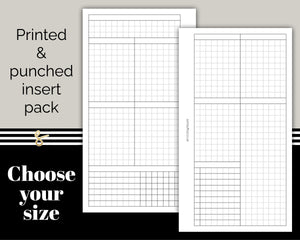 Vertical Weekly Grid with Habits and Tasks - Printed Planner Inserts