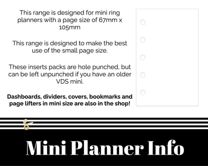 Monthly Foldout Grid Inserts for MINI PLANNERS  Filofax Mini - Printed Planner Inserts