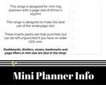 Load image into Gallery viewer, Grid Based 3 Section Daily Planner - Notes, Tasks and Meal Planner  Filofax Mini - Printed Planner Inserts
