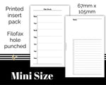 Load image into Gallery viewer, Weekly with Tasks and Notes - WO2P - Week on 2 Pages  Filofax Mini - Printed Planner Inserts
