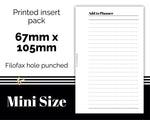 Load image into Gallery viewer, Add to Planner MINI SIZE  Filofax Mini - Printed Planner Inserts
