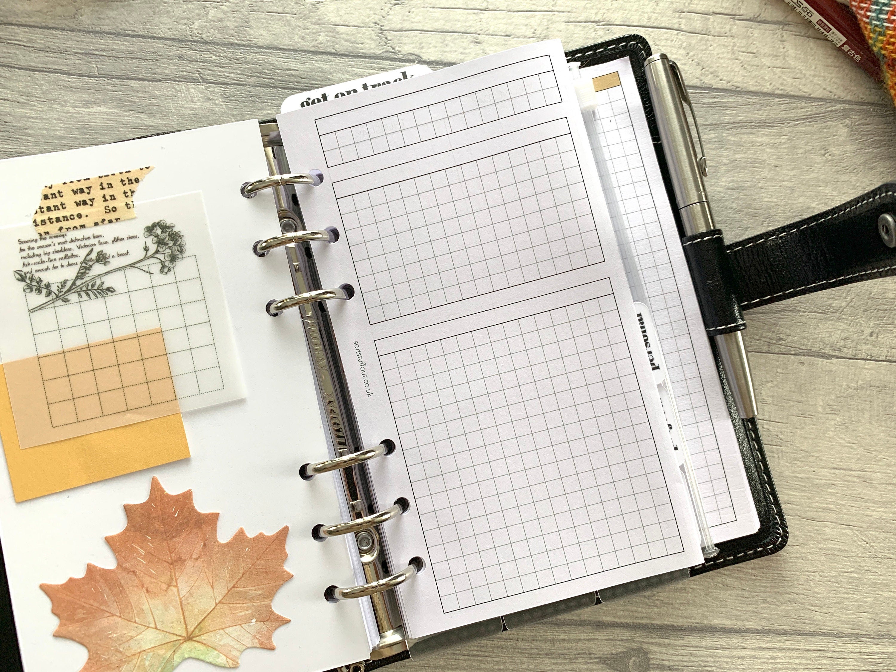 Personal Size Monthly Grid Foldout - Printed Planner Inserts