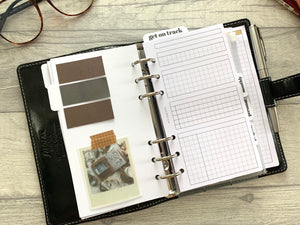 Personal Size Detailed Weekly Grid Foldout - Printed Planner Inserts
