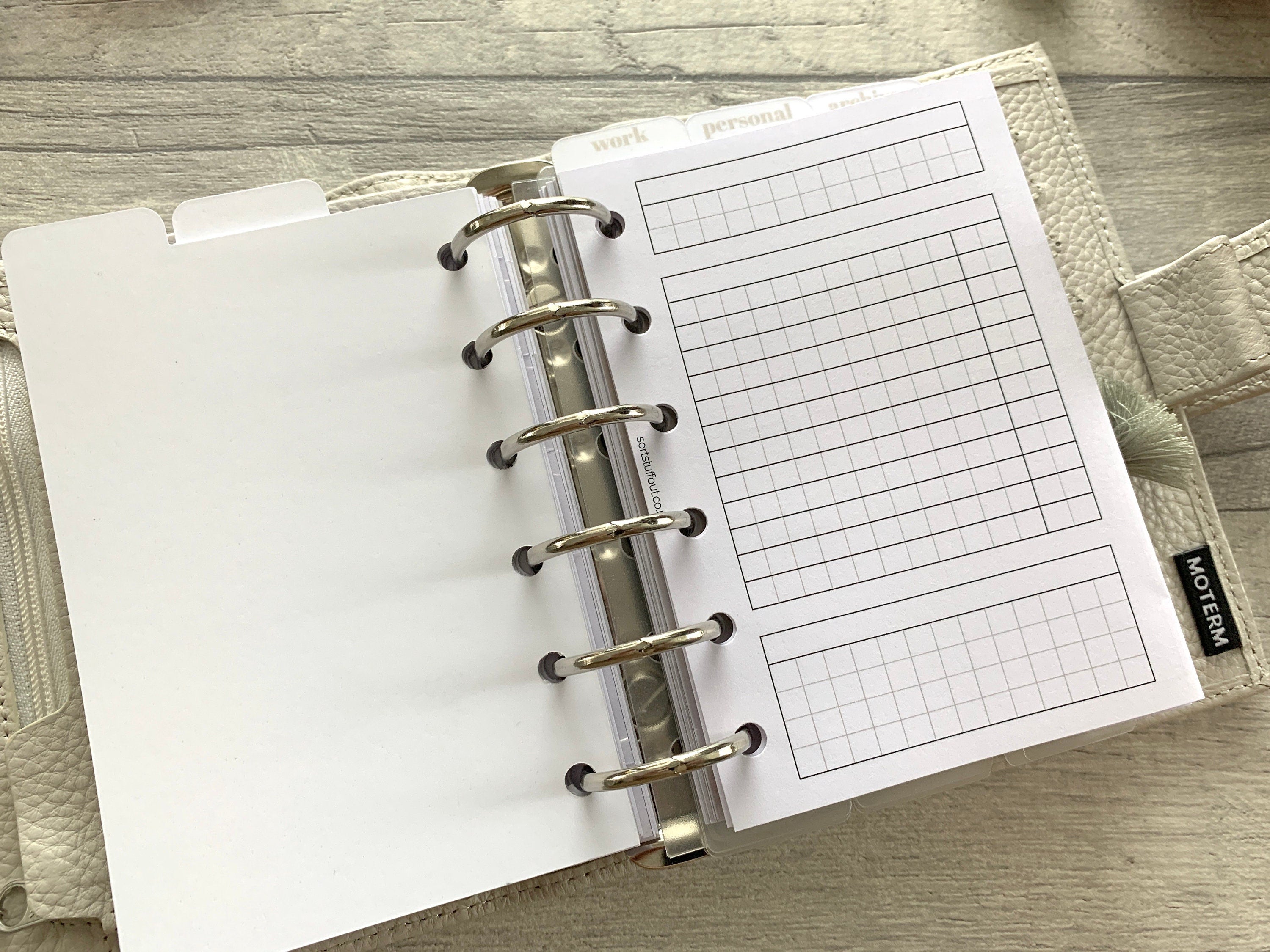 Pocket Size Monthly Grid Foldout - Printed Planner Inserts