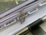 Load image into Gallery viewer, Silver Leaf Page Marker Clip - Luxe Planner Charm
