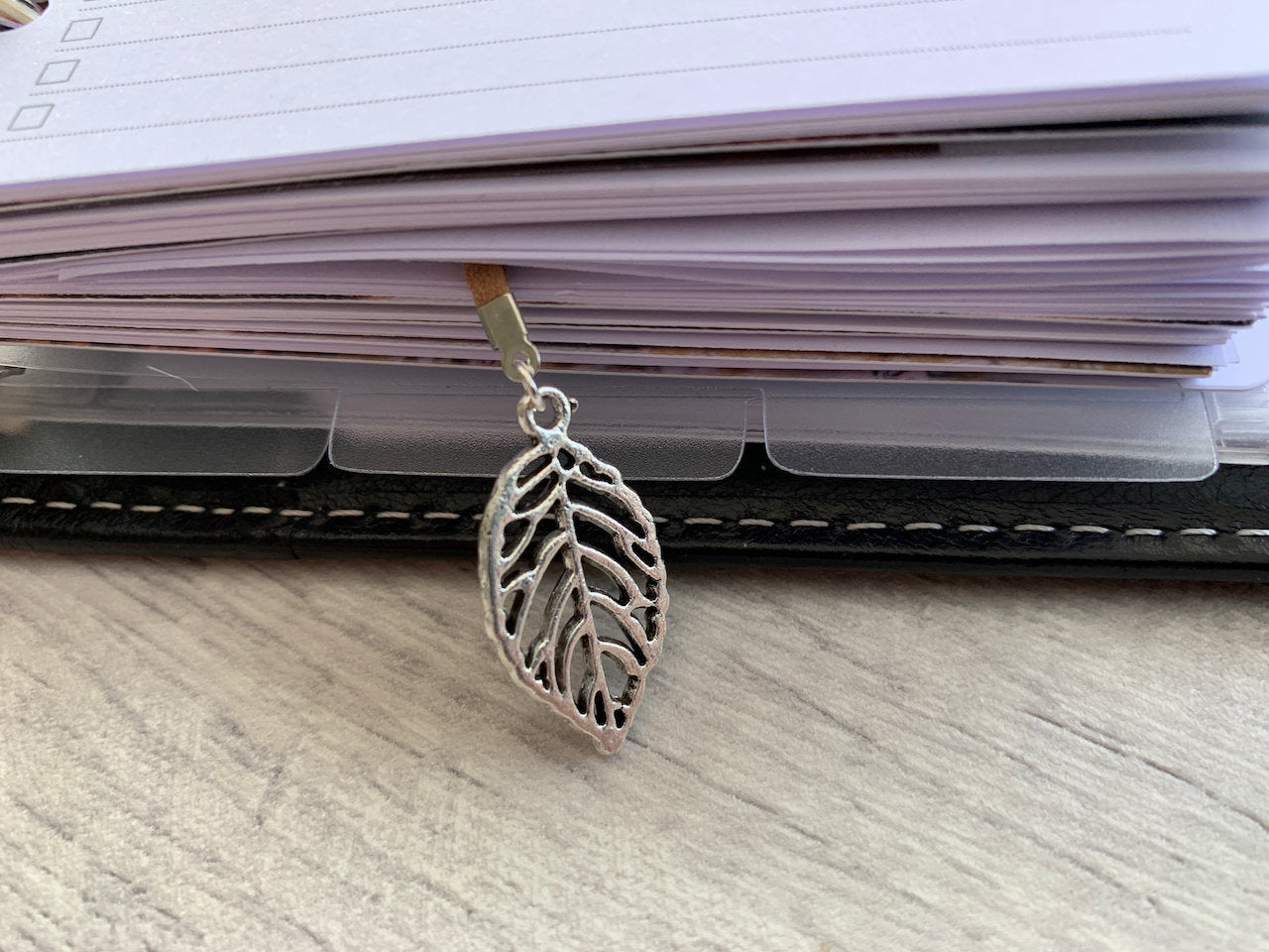 Silver Leaf Bookmark - Ring Planner Accessories