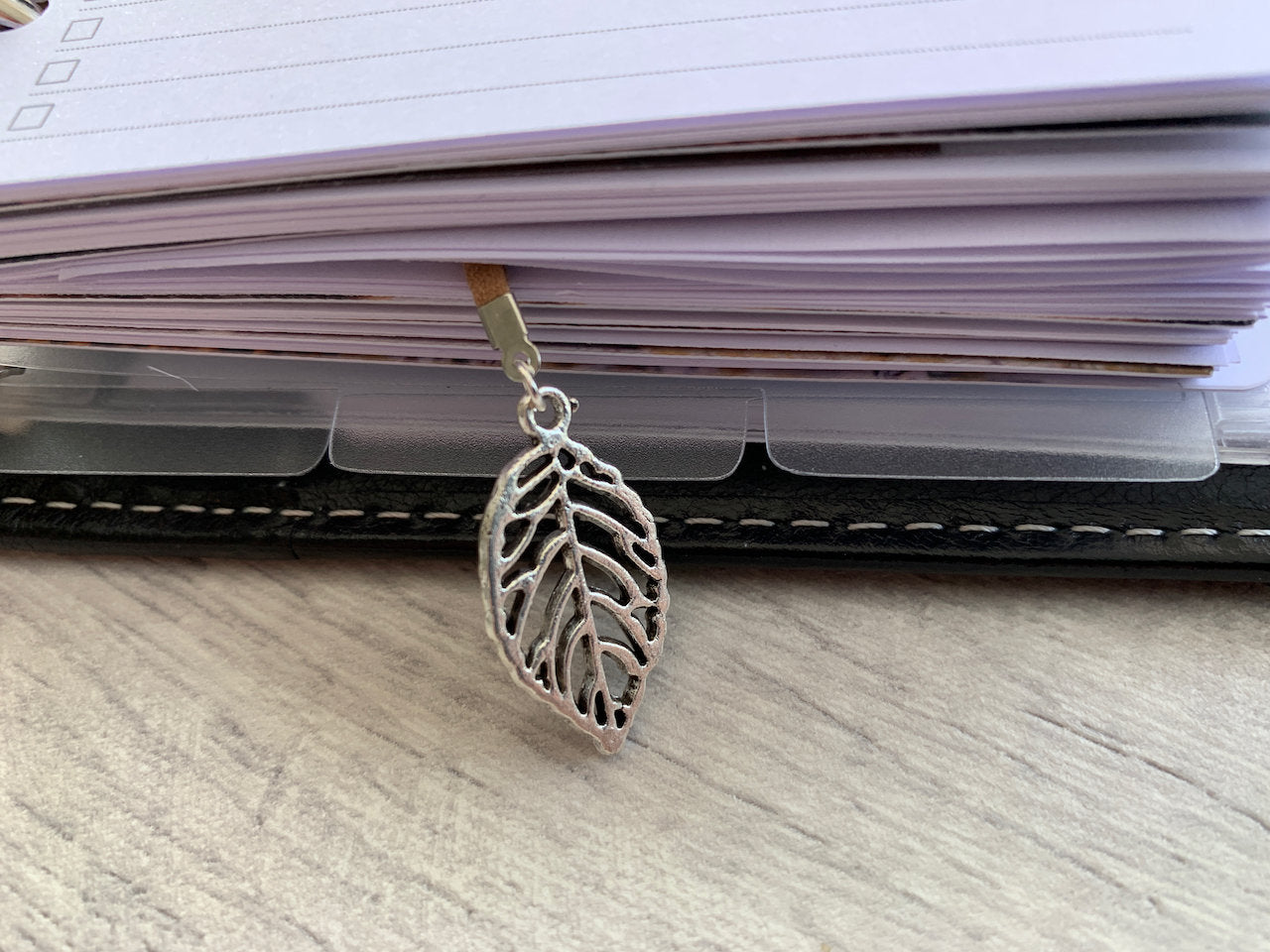 Silver Leaf Bookmark - Choose Size - Minimal Aesthetic - Ring Planner Accessories - Filofax, Kikki K