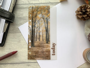 Autumn Path - Vellum Custom Text Page Marker - Choose A5, B6, Personal Wide, Personal, A6, Pocket, Mini - Planner Bookmark