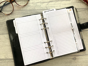 Personal Size Detailed Weekly Grid Foldout - Printed Planner Inserts