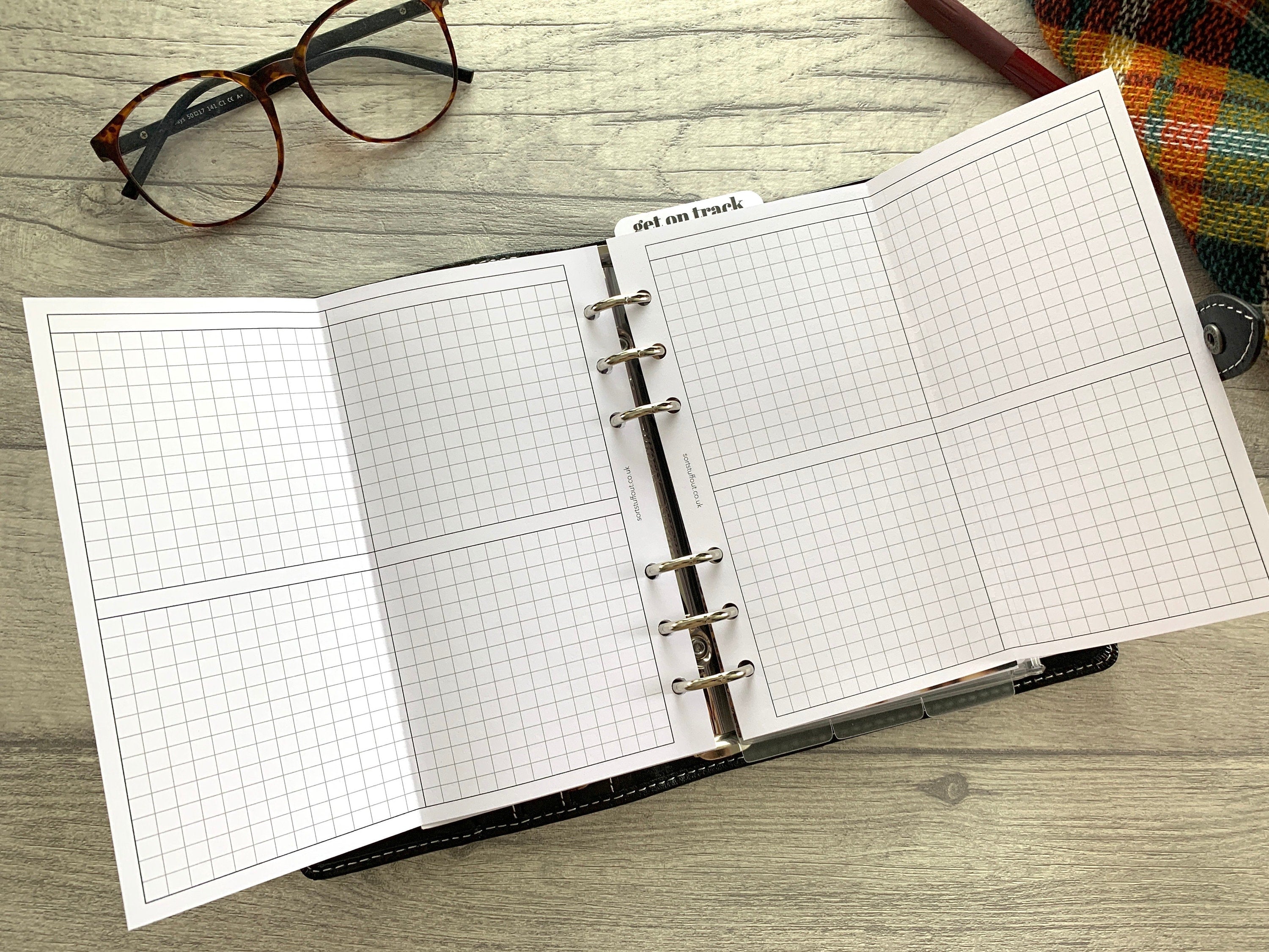Personal Size Basic Weekly Grid Foldout - Printed Planner Inserts