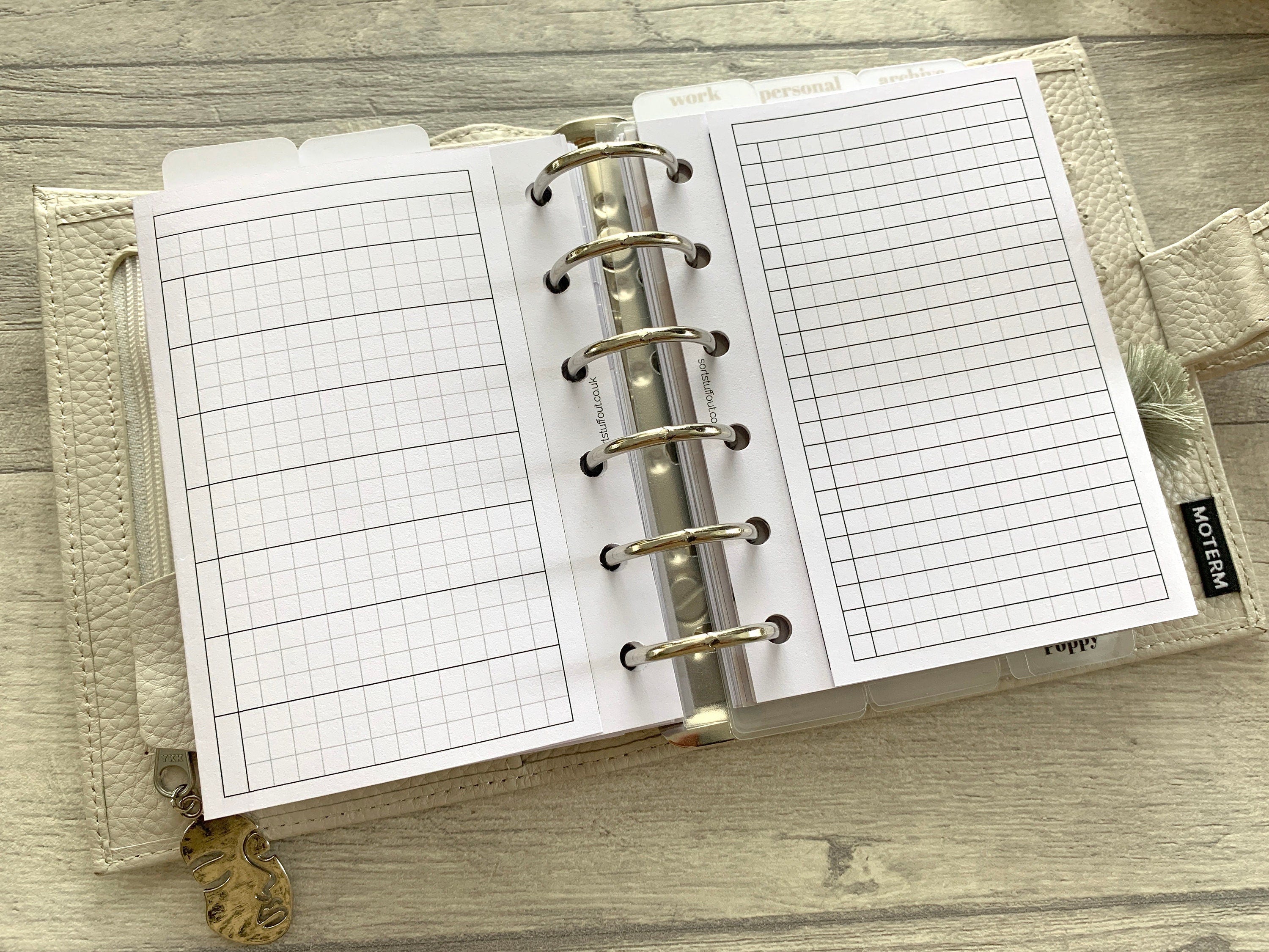 Pocket Size Weekly Grid Foldout - Printed Planner Inserts