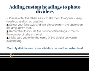 Add Custom Headings to Photo Dividers - Choose Your Text Style