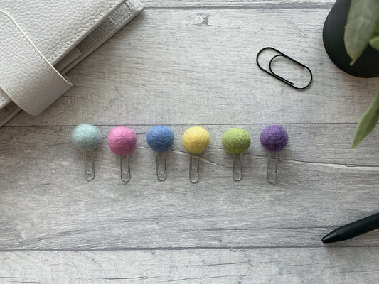 Pastel Colour Pom Pom Paperclips