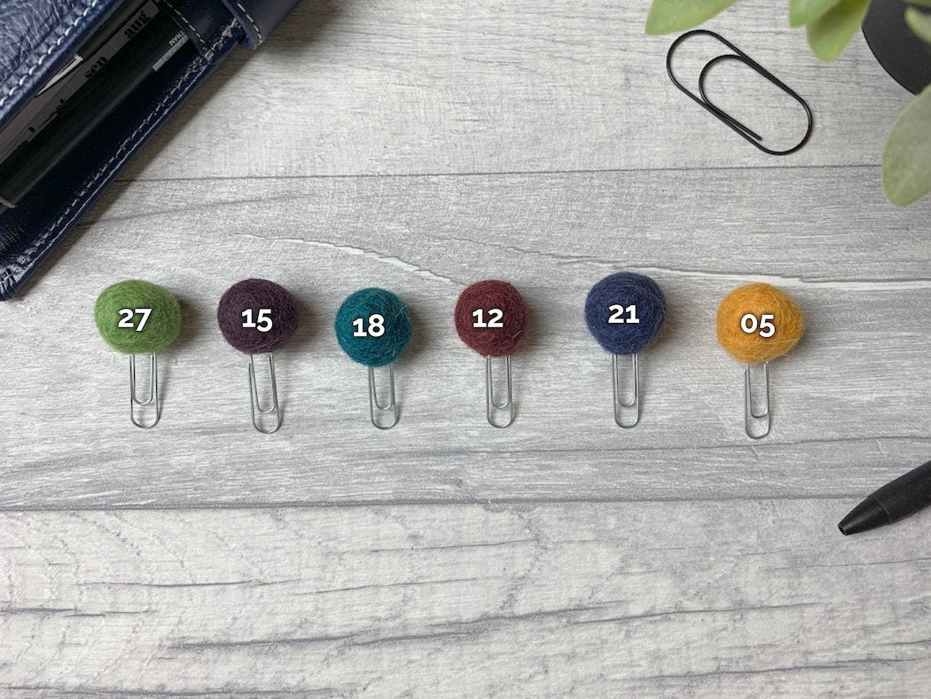 Deep Colour Pom Pom Paperclips