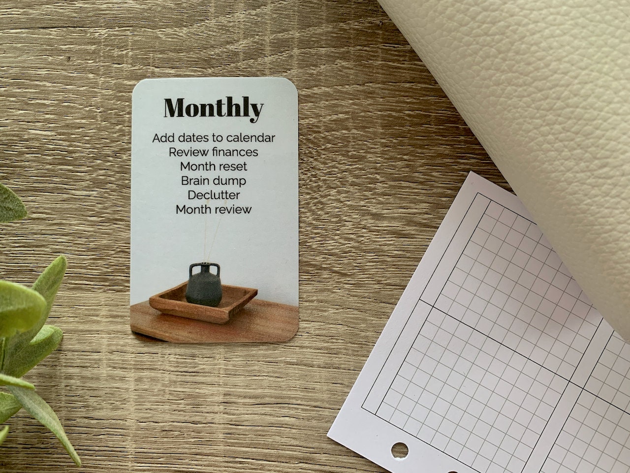 Custom Text Task Card - Vase & Tray