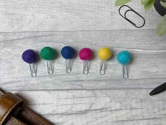 Bright Colour Pom Pom Paperclips