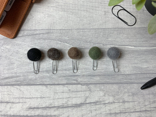 Natural Colour Pom Pom Paperclips