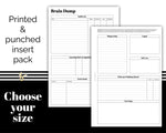 Load image into Gallery viewer, Brain Dump - Whole Spread - Printed Planner Inserts
