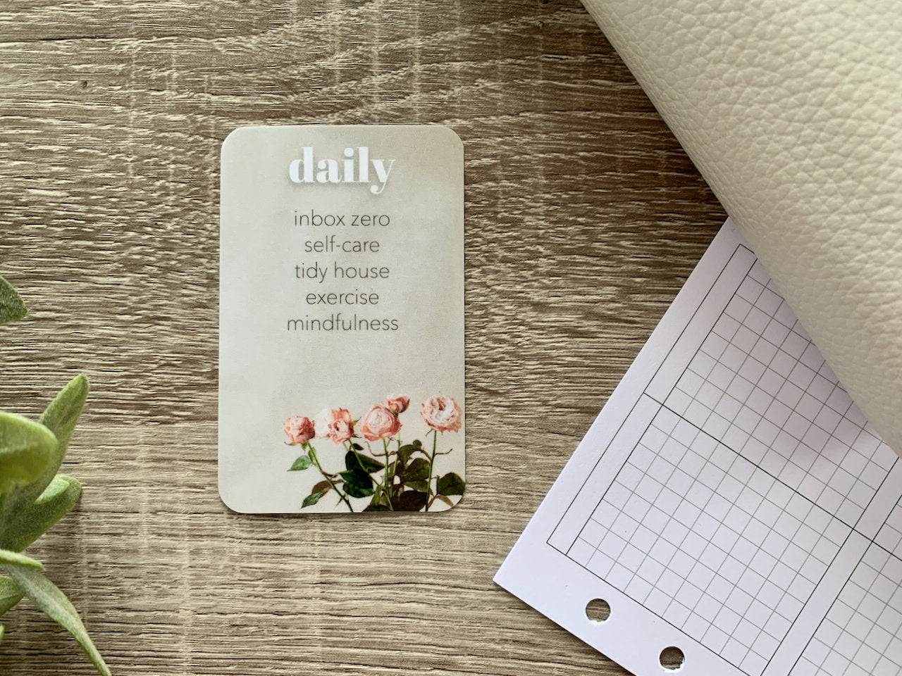 Custom Text Task Card - Roses