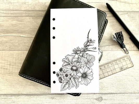 Small Monochrome Floral Dashboard