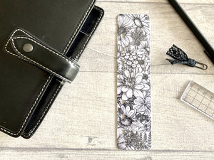 Photo Page Marker - Monochrome Floral - Planner Bookmark