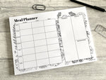 Load image into Gallery viewer, Meal Planner Monochrome Floral Pad - A4 Tear Off Desk Pad
