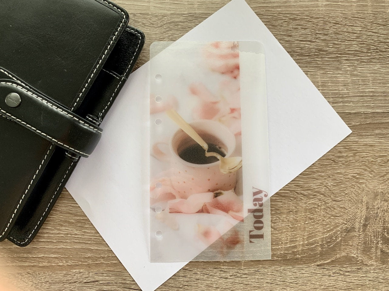Coffee & Roses - Vellum Custom Text Page Marker - Ring Planner Bookmark