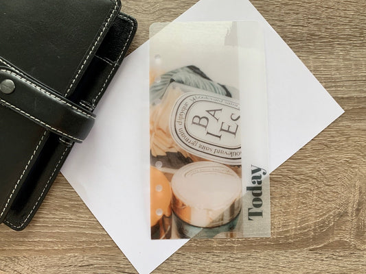 Luxe Candle - Vellum Custom Text Page Marker - Ring Planner Bookmark