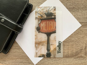 Paris Metro - Vellum Custom Text Page Marker - Ring Planner Bookmark