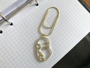 Minimal Gold Face Clip - Luxe Planner Charm