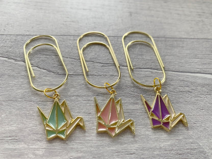 Minimal Gold Paper Crane Clip - Luxe Planner Charm