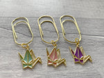 Load image into Gallery viewer, Minimal Gold Paper Crane Clip - Luxe Planner Charm
