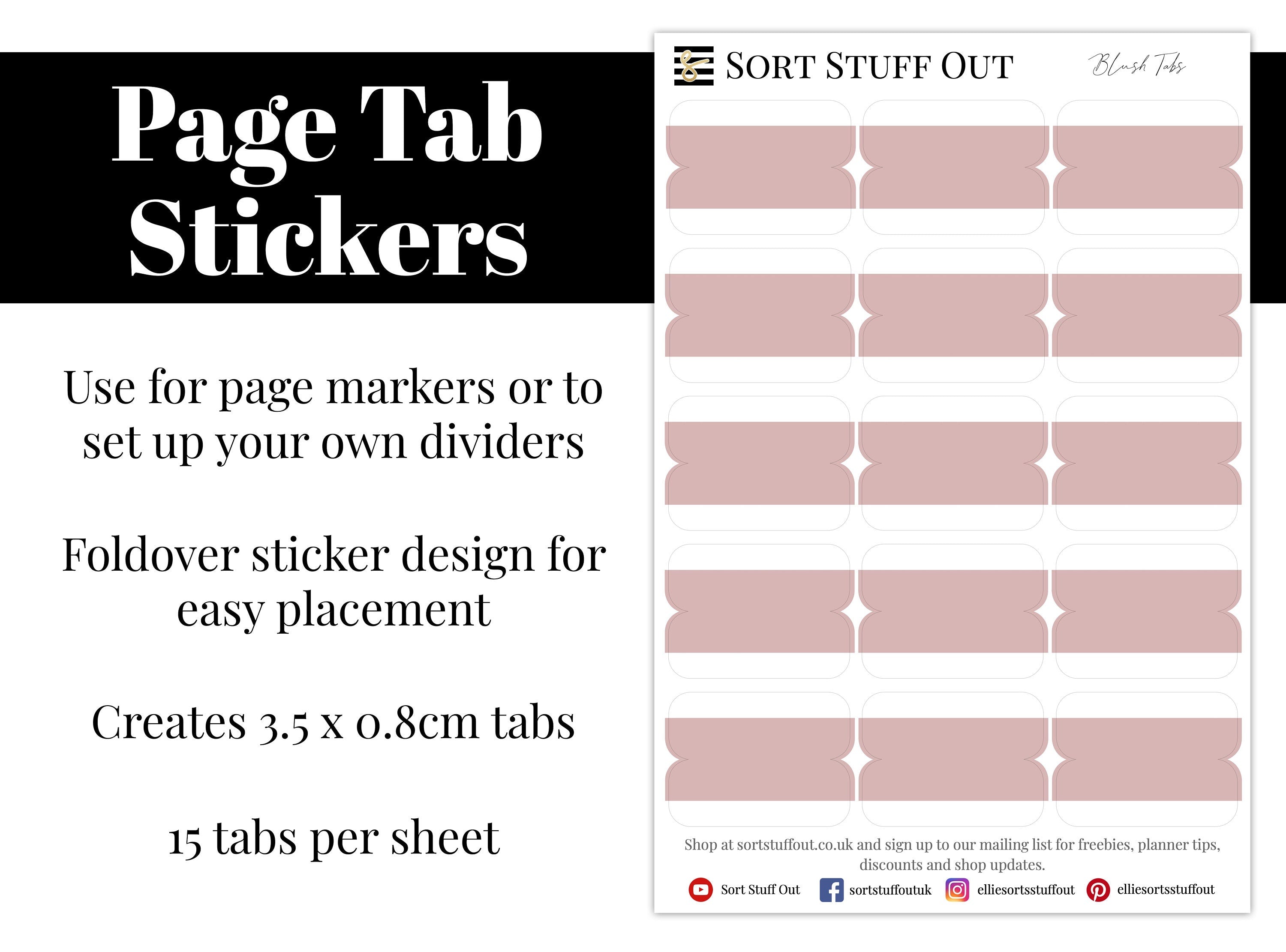 Blush Page Tab Stickers