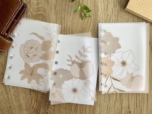 Floral Trio Vellum Dashboards - Set of 3