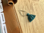 Load image into Gallery viewer, Dark Teal Tassel Silver Clip
