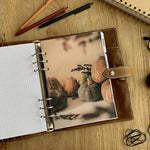 Load image into Gallery viewer, Autumn pumpkins in fall - Fall Dashboard - Fits A5, B6, Personal Wide, Personal, A6, Pocket, Mini Ring Planners. Protective Cover.
