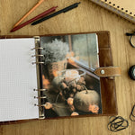 Load image into Gallery viewer, Autumn candles and pumpkin - Fall Dashboard - Fits A5, B6, Personal Wide, Personal, A6, Pocket, Mini Ring Planners. Protective Cover.

