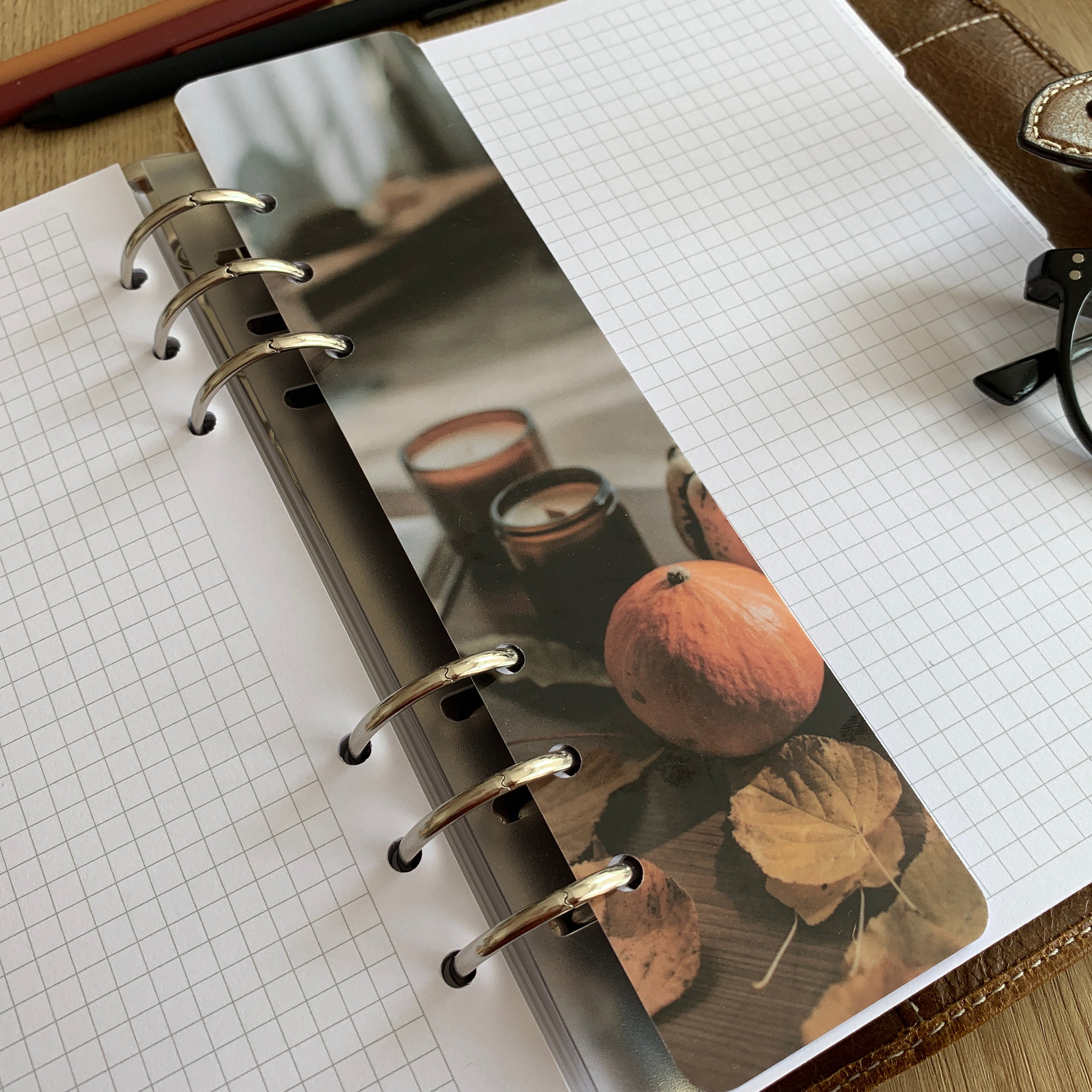 Photo Page Marker - Autumn Coffee Table - Choose A5, B6, Personal Wide, Personal, A6, Pocket, Mini - Planner Bookmark