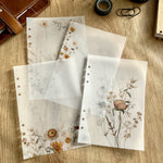 Load image into Gallery viewer, Autumn Wild Flowers Vellum Dashboards - Set of 4 - Fits A5, B6, PW, Personal, A6, Pocket, Mini Ring Planners. Add Decoration and Layering

