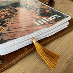 Load image into Gallery viewer, Gold Tassel Bookmark - Choose Size - Minimal Luxe Aesthetic - Ring Planner Accessories - Filofax, Kikki K
